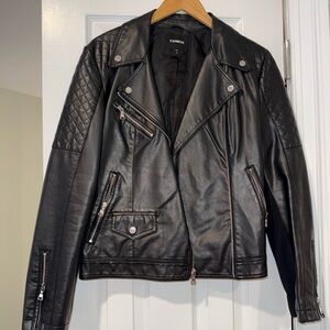 Express Black Faux Leather Jacket